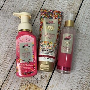 NWT Bath & Body Works Milk Bar Birthday Cake Set (3 items) BBW